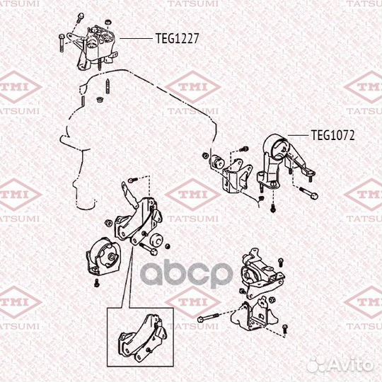 Опора двигателя зад TEG1072 tatsumi