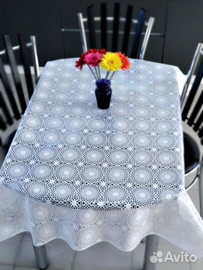 Силиконовая скатерть прозрачная с рисунком 3D