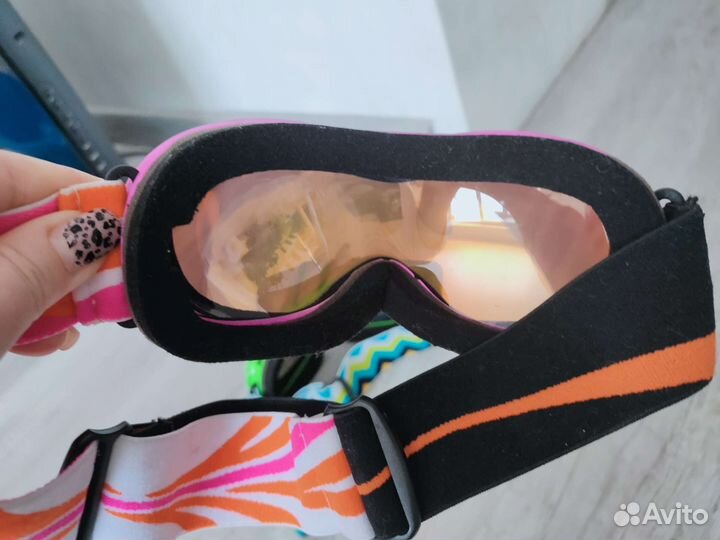 Очки горнолыжные, маска для сноуборда 2шт