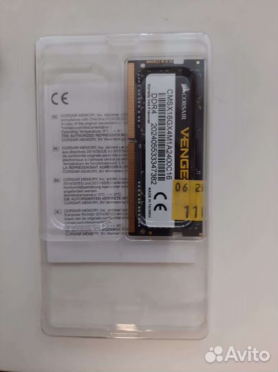 Оперативная память Corsair vengeance 16GB sodimm