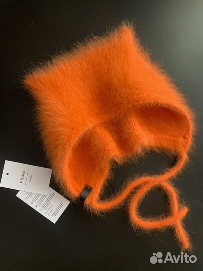 Вязанная котошапка мишкашапка