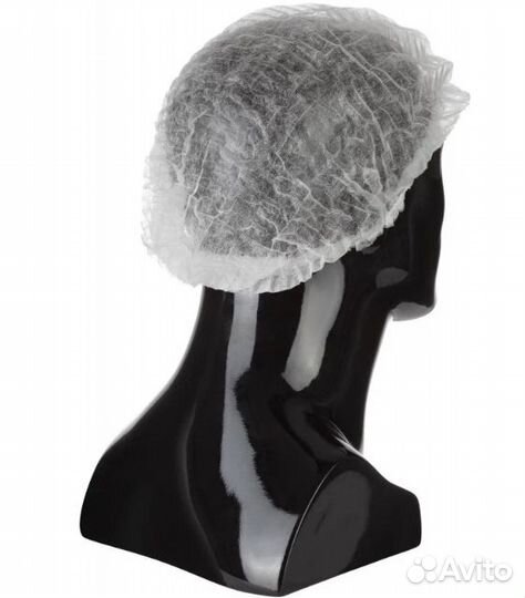 Шапочка одноразовая шарлотта (белый, голубой)