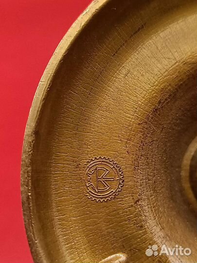 Подсвечник винтажный пружинный. Бронза+латунь