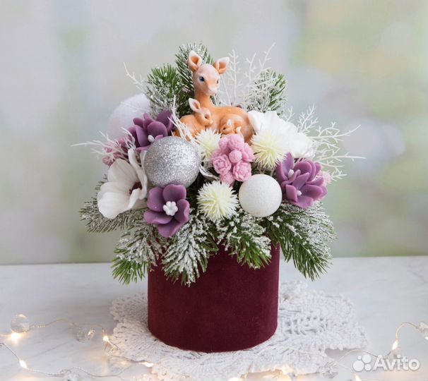 Новогодний букет из мыла