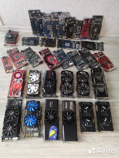 Лот видеокарты с артефактами и исправные