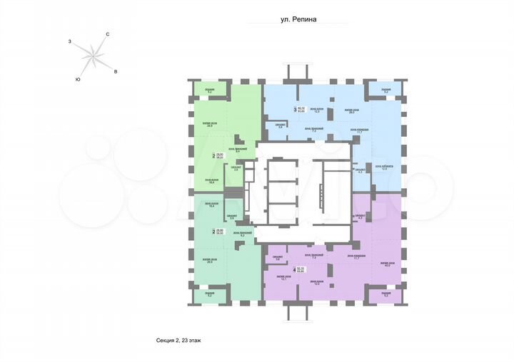 2-к. квартира, 59 м², 23/31 эт.