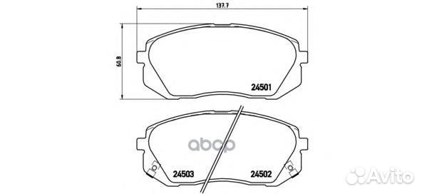 Колодки тормозные дисковые передн. KIA carens I