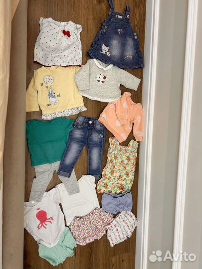 Пакет фирменных вещей на девочку 68-74 6-9 мес