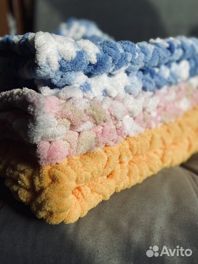 Плед покрывало плюшевое ручная работа ализе пуффи