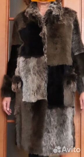 Шуба натуральная женская дизайнерская пэчворк