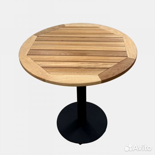 Стол уличный круглый деревянный массив Бука