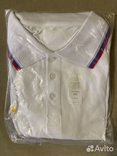 Футболка-поло белая и синяя нцу