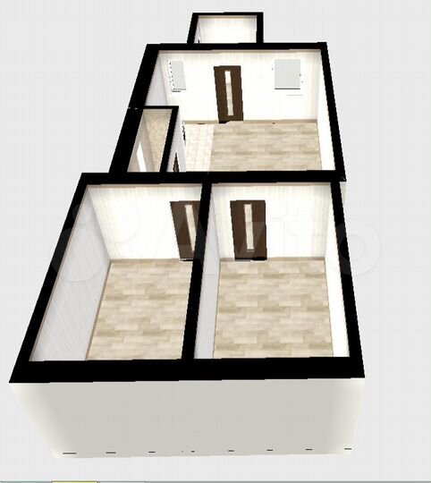 2-к. квартира, 52,3 м², 1/1 эт.