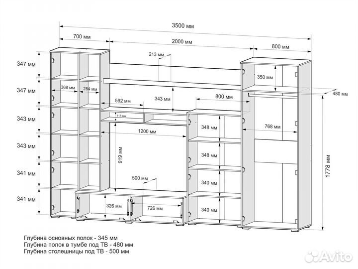 Стенка в гостинную 