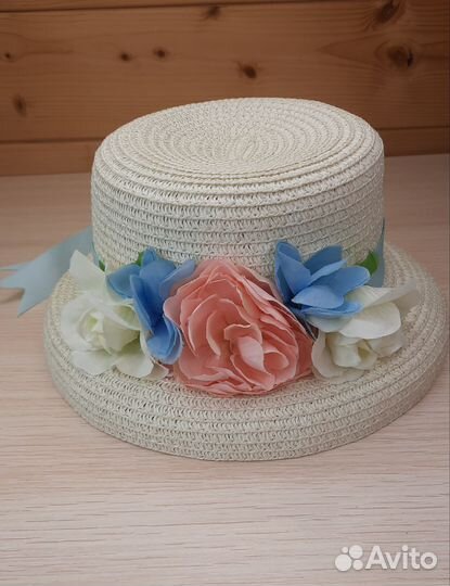 Шляпа на девочку, окружность головы до 49 см