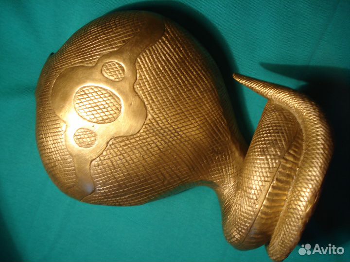 Змея Деньги Кобра 23 см Бронза Статуэтка Крупная