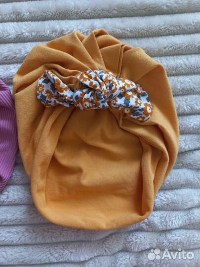 Шапочки для девочки 6-12 месяцев