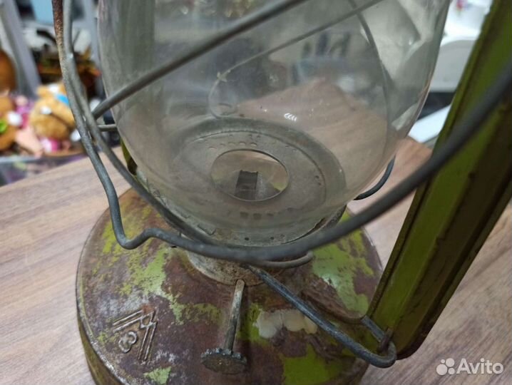 Советская Керосиновая Лампа Зелёная СССР Ретро