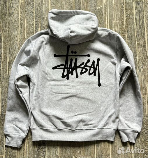 Зип-Худи Stussy Basic Logo ASH heather