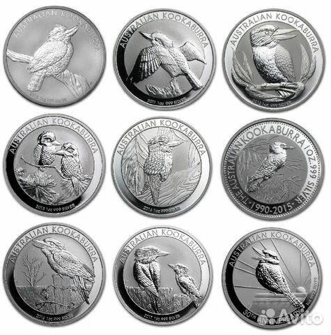 Австралия Кукабарра серебро 999 1 унция 2010-2020