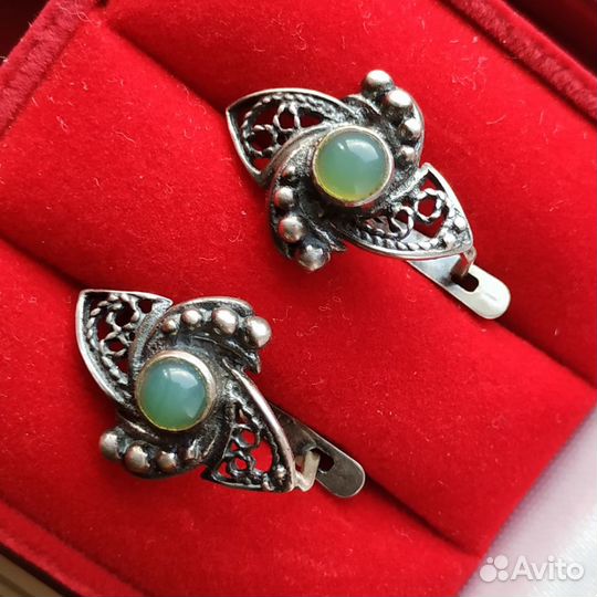 Серьги СССР серебро 875 925 винтаж