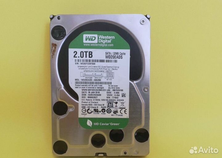 Жесткий диск WD 3.5 2000Gb (2тб) рабочий