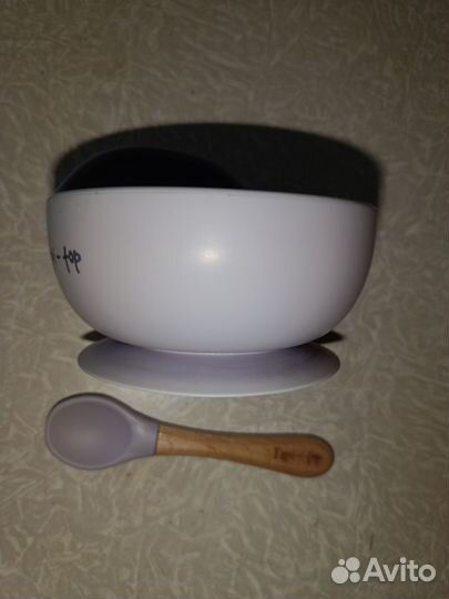 Силиконовая тарелка и ложка