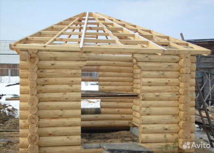 Беседка бревенчатая