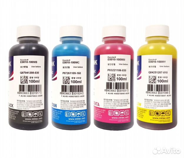 Чернила InkTec (E0010-100M) для Epson 4 цв. по 100