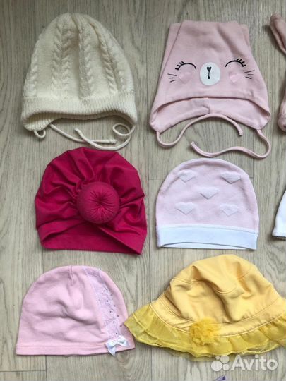 Шапки, панамки, повязки (до года)