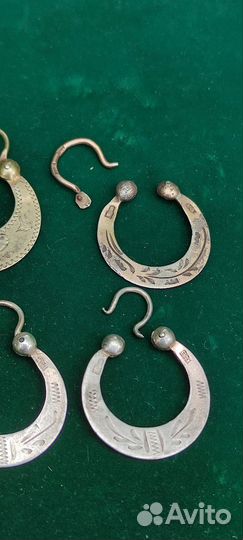 Серьги Калачи серебро 875 СССР