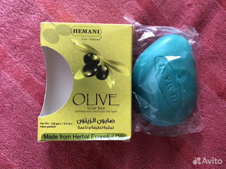Косметическое мыло для лица и шеи Hemani оливковое
