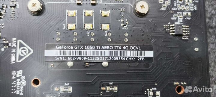 Видеокарта MSI GTX 1050TI aero ITX 4G OCV1