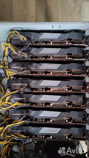 Риг gigabyte 5700xt 7карт, продувной корпус