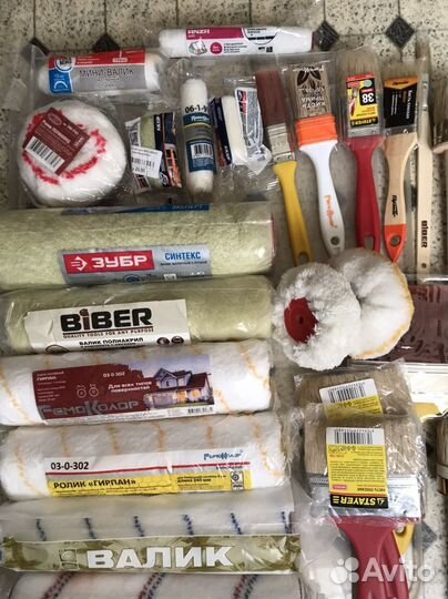 Валики и кисти для малярных работ. Новые