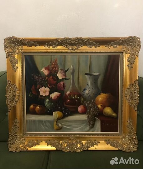 Картина антикварная холст