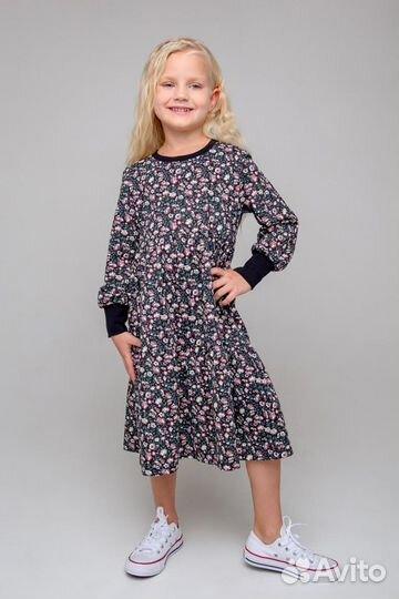 Платье для девочки Crockid кр 5777 черный, (104)