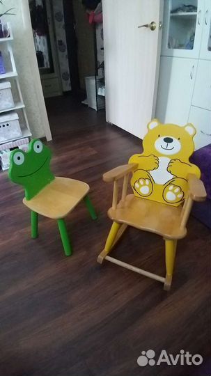 Кресло качалка и стул детские
