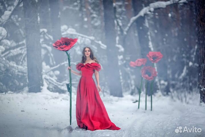 Большие маки, ростовые цветы, фотозона цветочная