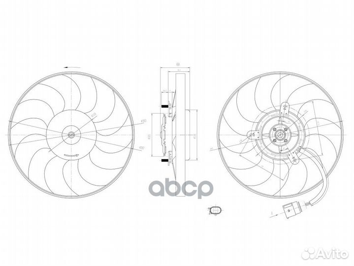 Электровентилятор кондиционера (без кожуха) для