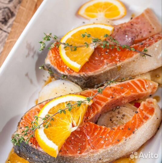 Стейки лосось дальневосточный маринованный