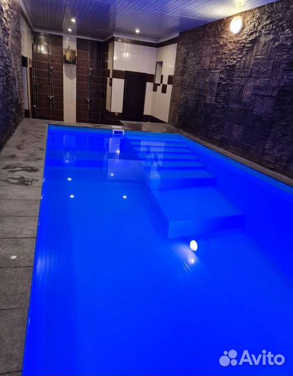 Сауна с большим тёплым бассейном 