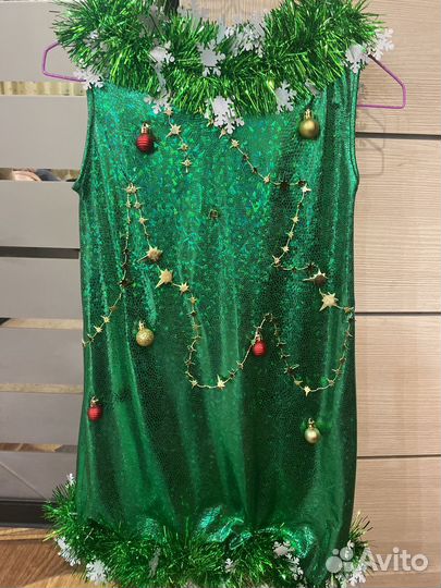 Платье Елочка 2024 для девочки 116 см на 5-6 лет