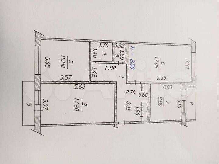 3-к. квартира, 72,4 м², 1/5 эт.