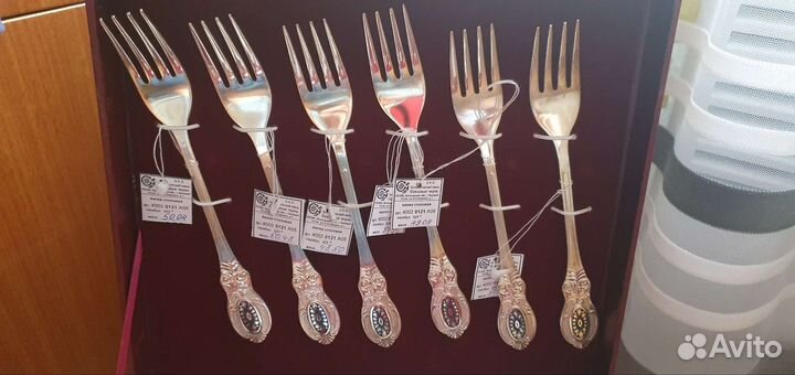 Набор серебряных столовых приборов
