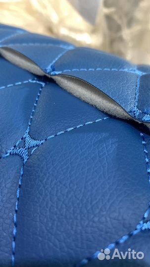 Экокожа синяя