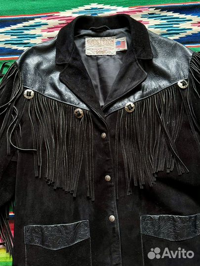 1980s' Vintage Schott NYC Western Fringe Black 40U