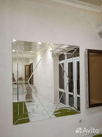 Зеркало панно ромбики настенной