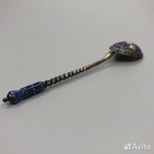 Ложка серебрянная 88 проба. эмаль. редкость