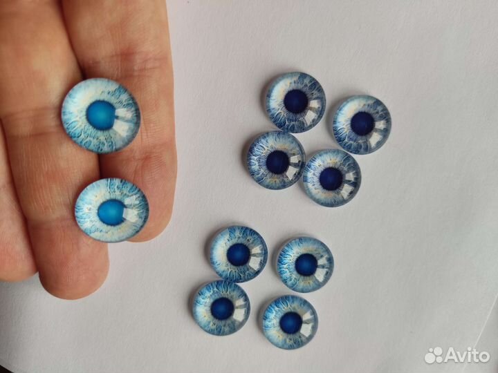 Глаза 16мм стеклянные для игрушек набором 5 пар